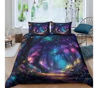 Fantasy Enchanted Funda de Edredón Microfibra 3 Piezas Impresión 3D Cierre de Cremallera Oculta Fantasía Enchanted Funda Edredon Fundas de Almohada Lavables Suave for jóvenes King（220x240cm）