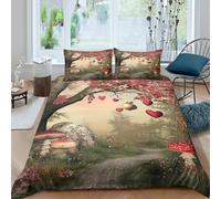 Fantasy Enchanted Funda de Edredón Microfibra 3 Piezas Impresión 3D Cierre de Fantasía Enchanted Funda Edredon Fundas de Almohada Antibacteriana Lavables for Familia Single（135x200cm）