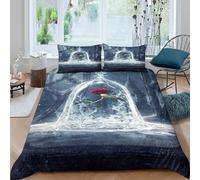 Fantasy Enchanted Scene Funda Edredon 3 Piezas Compuesto Impresión 3D Cierre de fantasía Enchanted Escena Funda de Edredón Funda de Almohada a Juego Lavables for Adolescentes King（220x240cm）