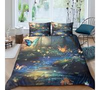 Fantasy Fairy Tale Funda Edredon Microfibra Suave 3 Piezas Compuesto Estampado 3D Fantasía Fairy Tale Funda de Edredón con Funda de Almohada Suave Antialérgica for niña Double（200x200cm）