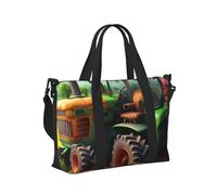 Fantasy Farm - Bolsa de mano portátil plegable con estampado de tractor para fin de semana, viajes, gimnasio, vacaciones
