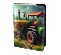 Fantasy Farm - Funda de piel con estampado de tractor para pasaporte, para mujeres y hombres, cartera de viaje para pasaporte, Negro -, Talla única