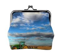 Fantasy Farm - Monedero pequeño con estampado de tractor de granja, cartera de viaje ligera para excursiones turísticas y compras, Black, Talla única, Bolsa para monedas