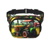 Fantasy Farm Tractor Print - Cangurera grande para mujer, bonita riñonera cruzada a la moda, Negro -, Talla única