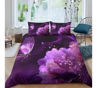 Fantasy Floral Art Funda Edredon Juego de Ropa de Cama de 3 Piezas Impresión 3D Cierre de Fantasía Floral Arte Funda de Edredón Funda de Almohada a Juego Transpirable Lavables for Adultos
