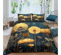 Fantasy Floral Art Funda Edredon Microfibra 3 Piezas Compuesto Impresión 3D Cierre de Fantasía Floral Arte Funda de Edredón Funda de Almohada a Juego Lavables for niña Double（200x200cm）