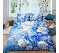 Fantasy Floral Funda Edredon 3 Piezas Compuesto Impresión 3D Cierre de Fantasía Floral Arte Estilo Funda de Edredón Funda de Almohada a Juego Lavables Transpirable for niña Super King（260x220cm）