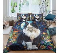 Fantasy Floral Funda Edredon Juego de Ropa de Cama de 3 Piezas Impresión 3D Cierre de Fantasía Floral Funda de Edredón Funda de Almohada a Juego Transpirable for Ancianos Super King（260x220cm）