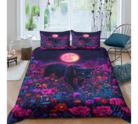 Fantasy Floral Funda Edredon Microfibra 3 Piezas Compuesto Impresión 3D Cierre de Fantasía Floral Arte Estilo Funda de Edredón Funda de Almohada a Juego Lavables for Adultos Super King（260x220cm）