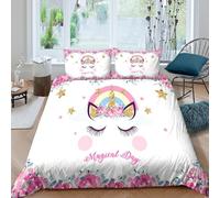 Fantasy Floral Funda Edredon Microfibra 3 Piezas Compuesto Impresión 3D Cierre de Fantasía Floral diseño Funda de Edredón Funda de Almohada a Juego Lavables Transpirable for niña King（220x240cm）