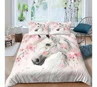 Fantasy Floral illust Funda Edredon Microfibra 3 Piezas Compuesto Impresión 3D Cierre de Fantasía Floral ilustración Funda de Edredón Funda de Almohada a Juego Lavables for Ancianos King（220x240cm）