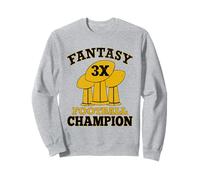 Fantasy Football 3X Campeón Tres Veces Campeón Trofeo Ganador Sudadera