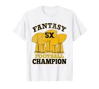 Fantasy Football 5X Campeón Cinco Veces Campeón Trofeo Ganador Camiseta