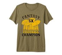 Fantasy Football 5X Campeón Cinco Veces Campeón Trofeo Ganador Camiseta Premium