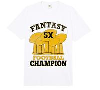 Fantasy Football 5X Campeón Cinco Veces Campeón Trofeo Ganador Comfort Colors Adult Heavyweight T-Shirt
