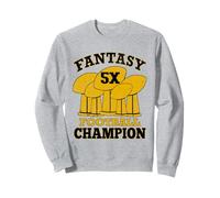 Fantasy Football 5X Campeón Cinco Veces Campeón Trofeo Ganador Sudadera