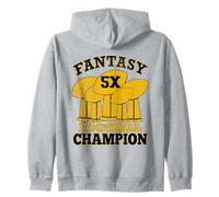 Fantasy Football 5X Campeón Cinco Veces Campeón Trofeo Ganador Sudadera con Capucha