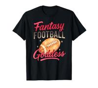 Fantasy Football Goddess Pink Script Watercolor Camiseta