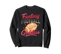 Fantasy Football Goddess Pink Script Watercolor Sudadera