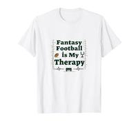 Fantasy Football is My Therapy: Regalo para entusiastas del Deporte Camiseta, Hombre, Blanco, 4XL