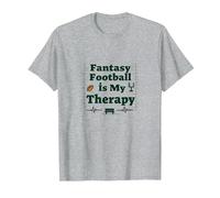 Fantasy Football is My Therapy: Regalo para entusiastas del Deporte Camiseta, Hombre, Gris Jaspeado, 4XL