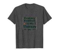 Fantasy Football is My Therapy: Regalo para entusiastas del Deporte Camiseta, Hombre, Jaspeado Oscuro, 4XL