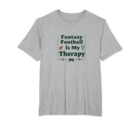 Fantasy Football is My Therapy: Regalo para entusiastas del Deporte Camiseta, Hombre Tallas Grandes, Gris Jaspeado, 4X Alto