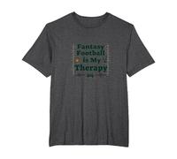 Fantasy Football is My Therapy: Regalo para entusiastas del Deporte Camiseta, Hombre Tallas Grandes, Jaspeado Oscuro, 4X Alto