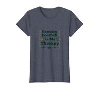 Fantasy Football is My Therapy: Regalo para entusiastas del Deporte Camiseta, Mujer, Azul Jaspeado, 3XL