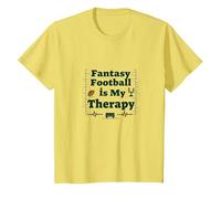 Fantasy Football is My Therapy: Regalo para entusiastas del Deporte Camiseta, Niños, Limón, 4 años