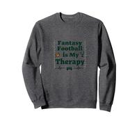 Fantasy Football is My Therapy: Regalo para entusiastas del Deporte Sudadera, Unisex para Adultos, Jaspeado Oscuro, XXL