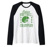 Fantasy Football League Champion- American Draft, EE.UU. Deportes Camiseta Manga Raglan
