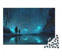 Fantasy Forest Night 100% Recycled Cardboard Night Lake Couple 1000Pc Jigsaw Puzzle For Adults & Kids Fun Present 70x50cm/1000pcs