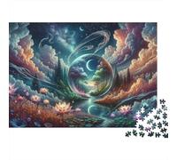 Fantasy Forest with Glowing Lotus Flowers Rompecabezas Imposible,desafío para Adultos Juego Educativo 1000 Piezas Obra De Arte De Juego De para Adultos, Regalos A Partir De 14 Años 52x38cm/1000pcs