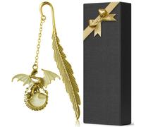 Fantasy Fourth Wing Metal Bookmark Glow in the Dark Cool Dragon Bookmark Gifts for Women Men Book Lovers Lectores (Gold Dragon)