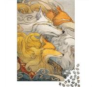 Fantasy Foxes Mythical Artwork Rompecabezas Imposible,desafío for Adults Juego Educativo 1000 Piezas Obra De Arte De Juego De para Adultos Y Niños A Partir De 12 Años 38x26cm/1000pcs