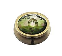 Fantasy Gate Caja redonda personalizada BronzeBox Pocket 2.1 pulgadas - 3 compartimentosBox/Pastillero Bolsillo