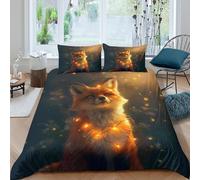 Fantasy Glowing Animal Funda de Edredón Microfibra 3 Piezas Impresión 3D Cierre de Fantasía Glowing Animal Funda Edredon Fundas de Almohada Antibacteriana Lavables for jóvenes Super King（260x220cm）