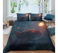 Fantasy Glowing Butterfly Funda Edredon Microfibra 3 Piezas Compuesto Impresión 3D Cierre de Fantasía Glowing Mariposa Funda de Edredón Funda de Almohada a Juego Transpirable for Adultos