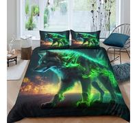 Fantasy Glowing Creature Funda Edredon 3 Piezas Compuesto Impresión 3D Cierre de fantasía Glowing Creature Funda de Edredón Funda de Almohada a Juego Lavables for Adolescentes Super King（260x220cm）