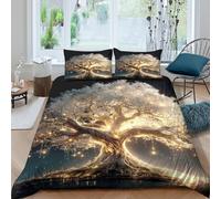 Fantasy Glowing Funda Edredon Juego de Ropa de Cama de 3 Piezas Impresión 3D Cierre de Fantasía Glowing diseño Funda de Edredón Funda de Almohada a Juego Lavables for Adultos Super King（260x220cm）