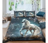 Fantasy Glowing Scene Funda Edredon Juego de Ropa de Cama de 3 Piezas Impresión 3D Cierre de Fantasía Glowing Escena Funda de Edredón Funda de Almohada a Juego for Adolescentes Double（200x200cm）