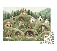 Fantasy Goblin Village Colourful Hobbit Hill Houses 1000 Pieces Adult Jigsaws For Adults & Kids Fun Rainy Day Activity 70x50cm/1000pcs