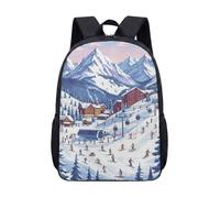 Fantasy Ice Castle Horse Carriage Snowman - Mochila de 17 pulgadas, diseño de torre de reloj de invierno y cuento de hadas, mochila escolar para niños, adolescentes y estudiantes, 06., L, Minimalista