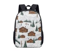 Fantasy Ice Castle Horse Carriage Snowman - Mochila de 17 pulgadas, diseño de torre de reloj de invierno y cuento de hadas, mochila escolar para niños, adolescentes y estudiantes, 03., L, Minimalista