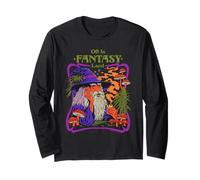 Fantasy Land Wizard Mushroom Retro Vintage Funny Adult Humor Manga Larga