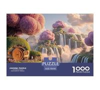 Fantasy_Landscape_of_Waterfalls 1000 Piece Corte Preciso Rompecabezas Enchanted Floating Island Divertido Jigsaw Educativo Amigos 70x50cm/1000pcs