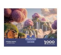 Fantasy_Landscape_of_Waterfalls 1000 Piece Corte Preciso Rompecabezas Enchanted Floating Island Divertido Jigsaw Educativo Amigos 52x38cm/1000pcs