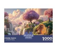 Fantasy_Landscape_of_Waterfalls 1000 Pièces Rompecabezas Enchanted Floating Island Desafiante Único para Adultos Y Niños Juego Familiar 38x26cm/1000pcs