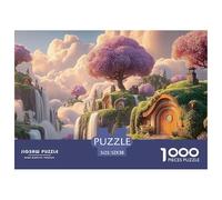 Fantasy_Landscape_of_Waterfalls 1000 Pzas Corte Preciso Rompecabezas Enchanted Floating Island Vibrante Jigsaw Regalo Niños 52x38cm/1000pcs